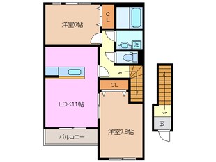 桑名駅 徒歩28分 2階の物件間取画像